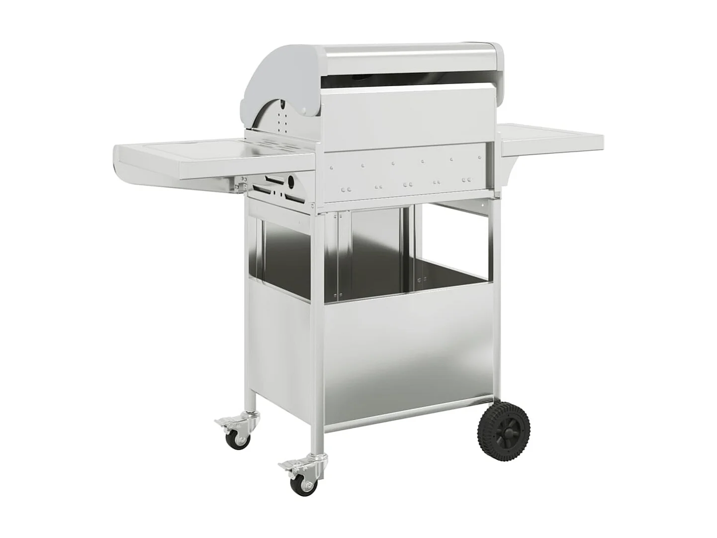 Barbecue gril à gaz avec 4 brûleurs argenté acier inoxydable