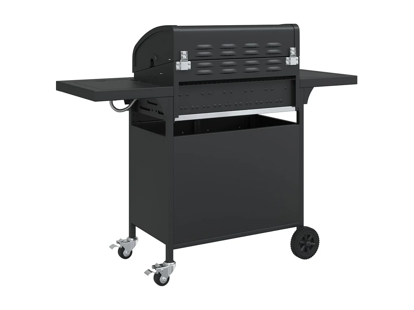 Gasbarbecue met 5 branders gepoedercoat staal zwart