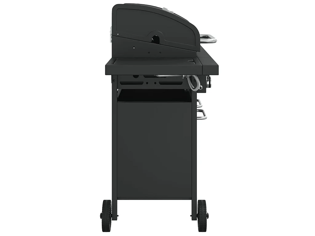 Gasbarbecue met 5 branders gepoedercoat staal zwart