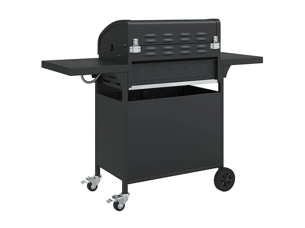 Gasbarbecue met 5 branders gepoedercoat staal zwart
