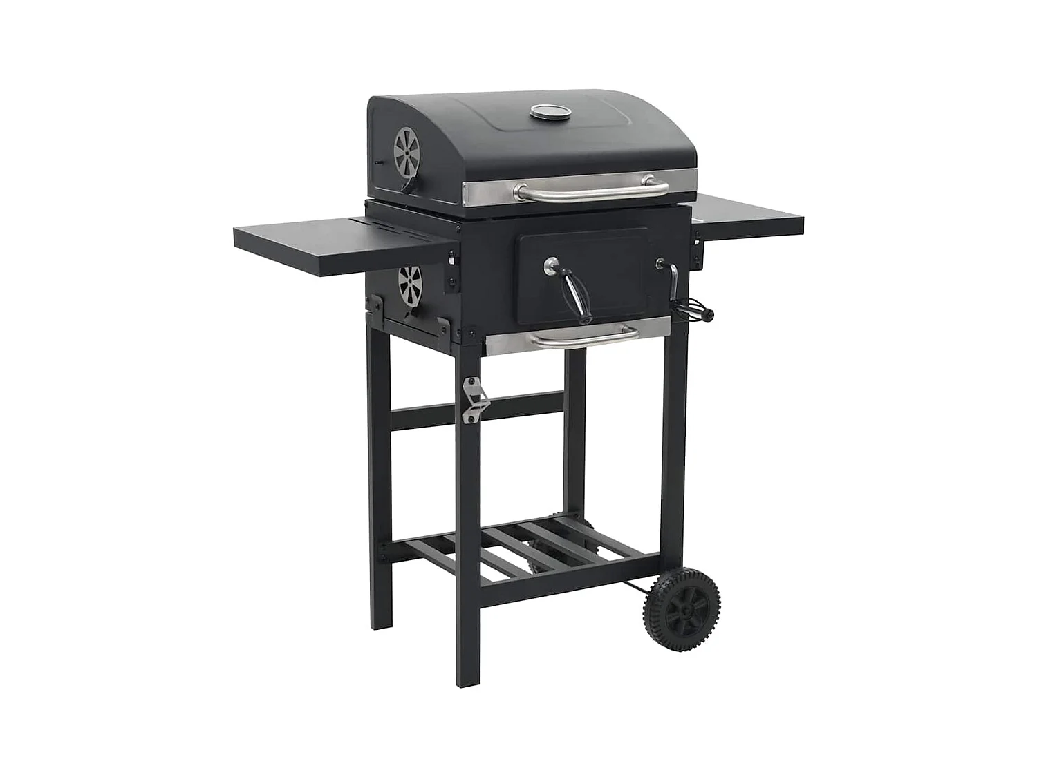 Gril de barbecue au charbon de bois et étagère inférieure Noir