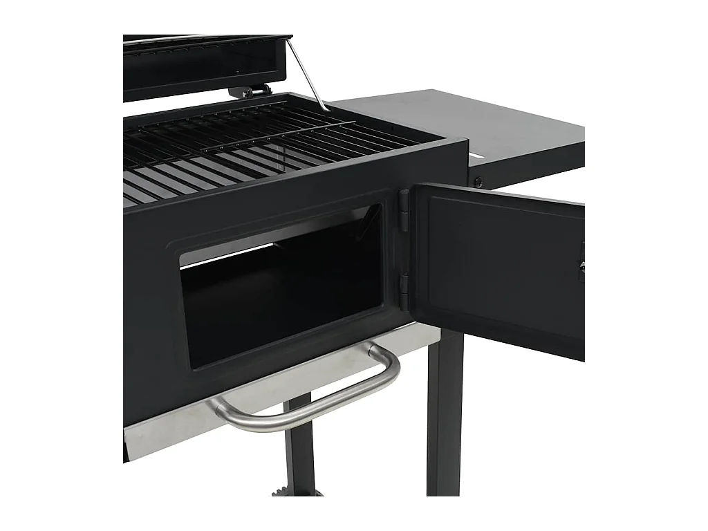 Gril de barbecue au charbon de bois et étagère inférieure Noir