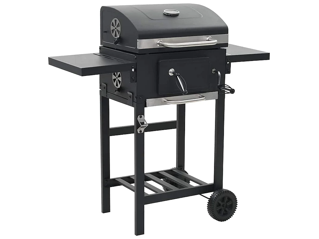 Houtskoolbarbecue met onderplank zwart