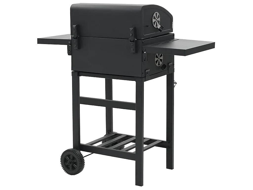 Houtskoolbarbecue met onderplank zwart