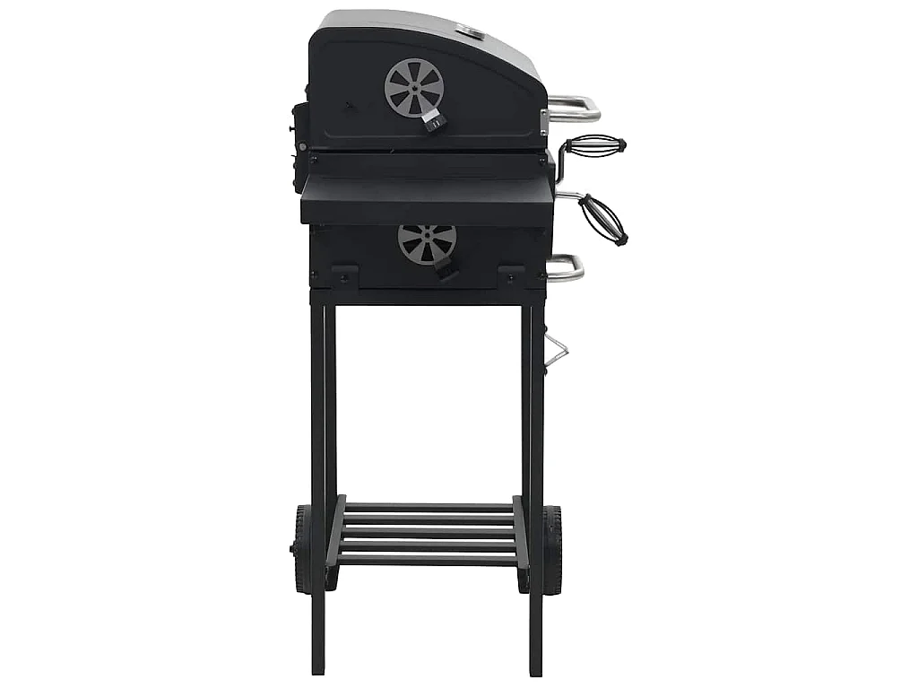 Gril de barbecue au charbon de bois et étagère inférieure Noir