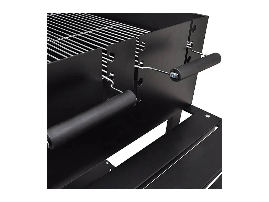 BBQ Grill Säulengrill Standgrill Kohlegrill Barbeque mit 2 Rädern