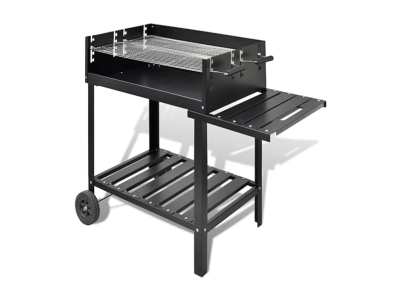 Support de barbecue au charbon de bois 2 roues