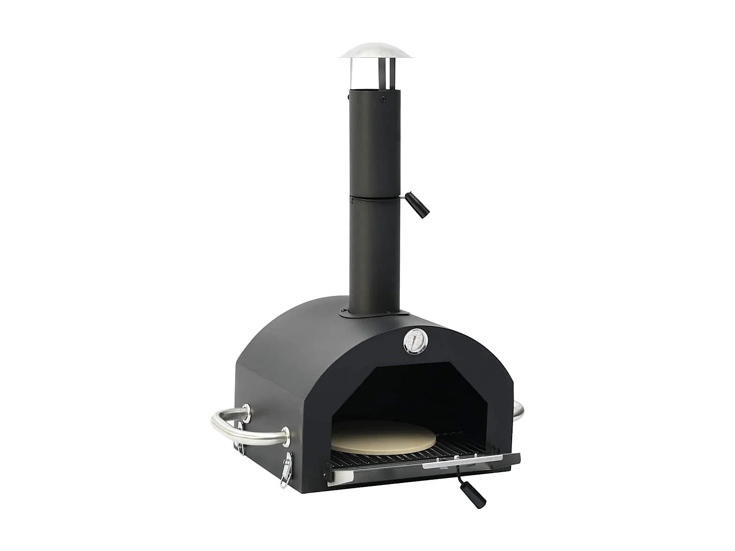 Horno para pizza y barbacoa al aire libre 3 en 1 negro