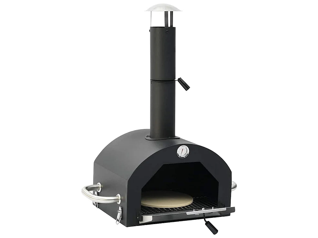Four à pizza et barbecue d'extérieur 3 en 1 Noir