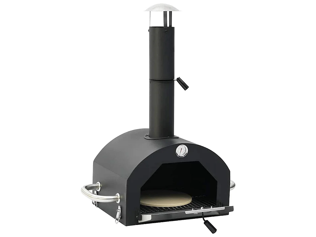 Four à pizza et barbecue d'extérieur 3 en 1 Noir
