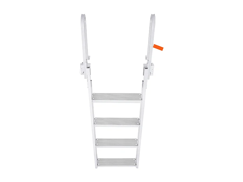 Échelle de Quai Rabattable en Aluminium SucceBuy, 4 Marches, Capacité de 159 kg, pour Embarquement à Bord de Bateaux, Lacs, Piscines