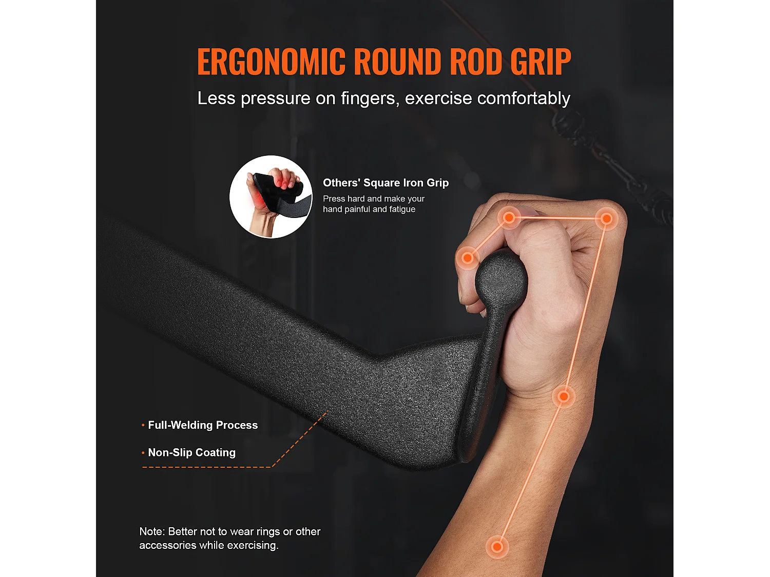 Barra de Tirón en V SucceBuy, 5 Set para Home Gym Fitness, Accesorios para Máquina de Polea Gimnasio Musculación, Acero Macizo, Negro