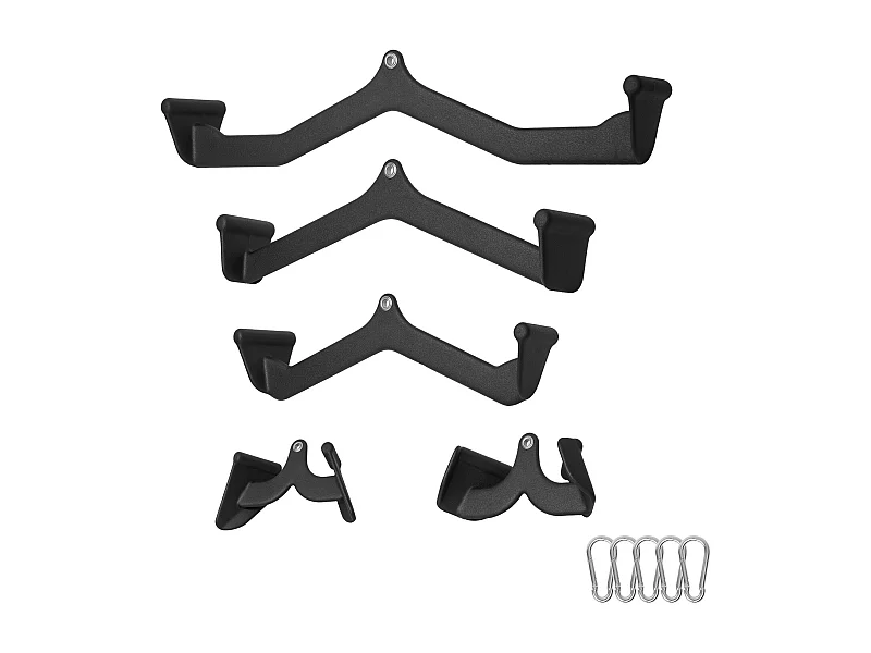 Barra de Tirón en V SucceBuy, 5 Set para Home Gym Fitness, Accesorios para Máquina de Polea Gimnasio Musculación, Acero Macizo, Negro