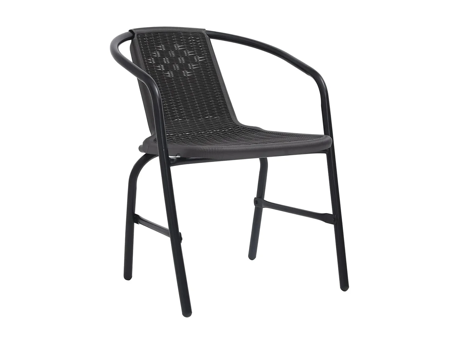 Sedie da Giardino 4 pz Nere Plastica Stile Rattan Acciaio 110kg