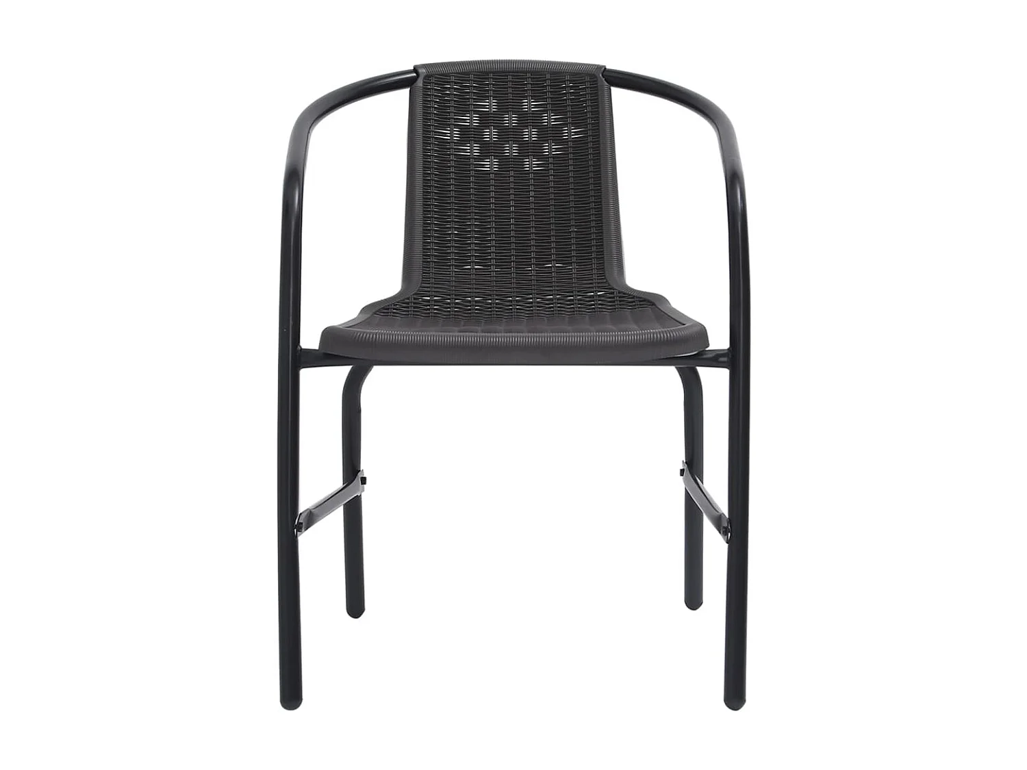 Sedie da Giardino 4 pz Nere Plastica Stile Rattan Acciaio 110kg