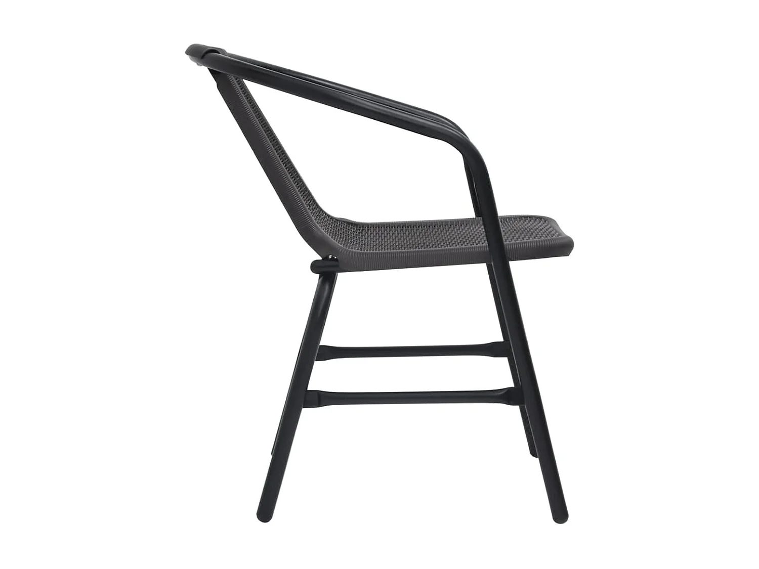 Sedie da Giardino 4 pz Nere Plastica Stile Rattan Acciaio 110kg