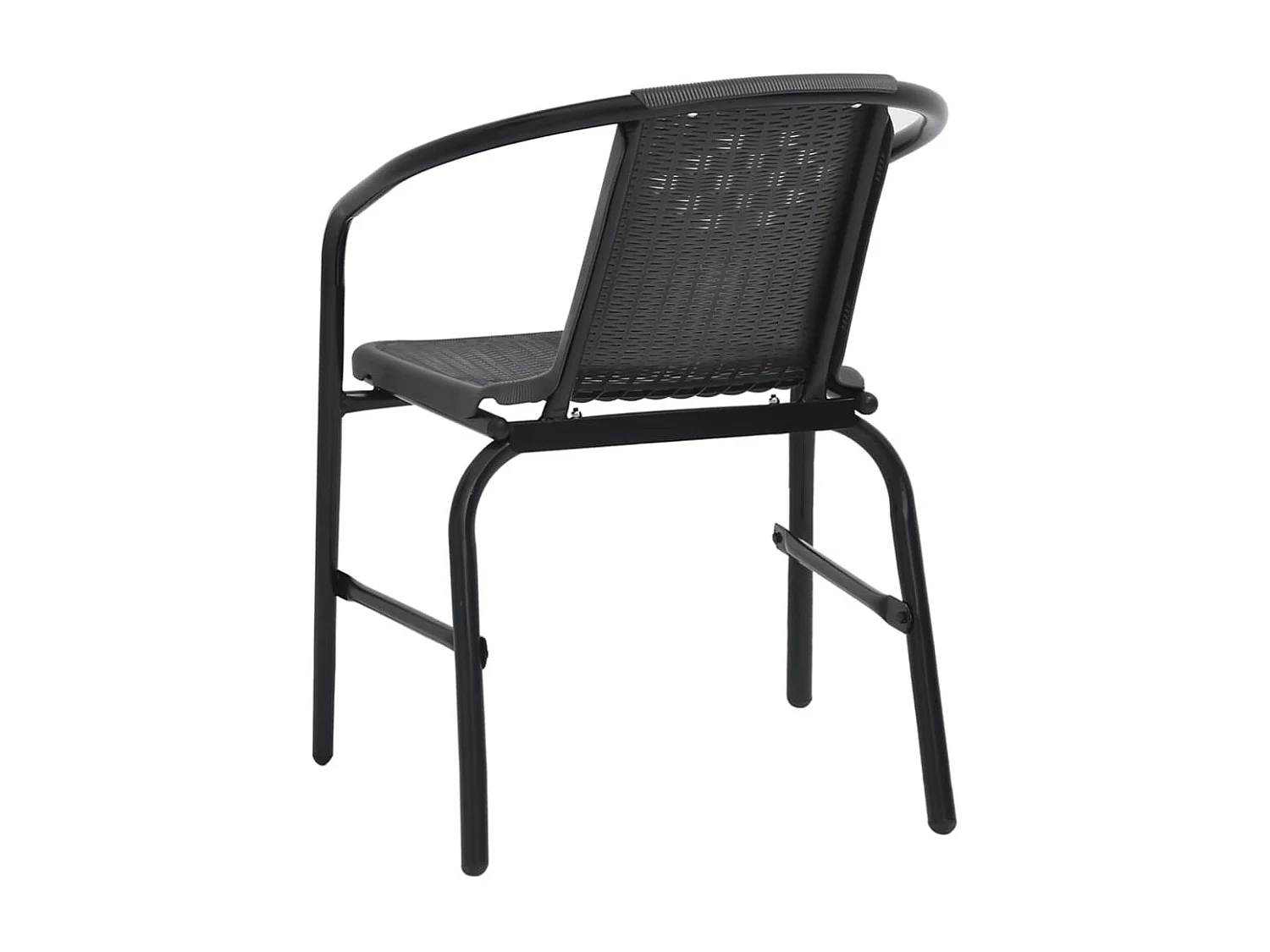Sedie da Giardino 4 pz Nere Plastica Stile Rattan Acciaio 110kg