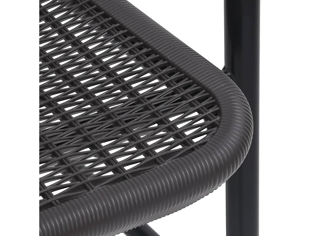 Sedie da Giardino 4 pz Nere Plastica Stile Rattan Acciaio 110kg