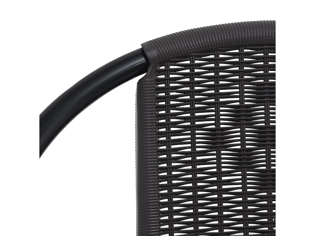 Sedie da Giardino 4 pz Nere Plastica Stile Rattan Acciaio 110kg