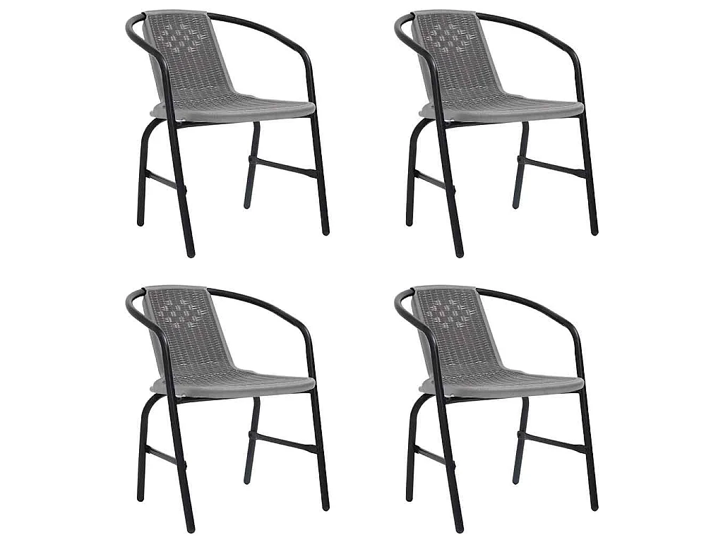 Gartenstühle 4 Stk. Kunststoff Rattan-Optik und Stahl 110 kg