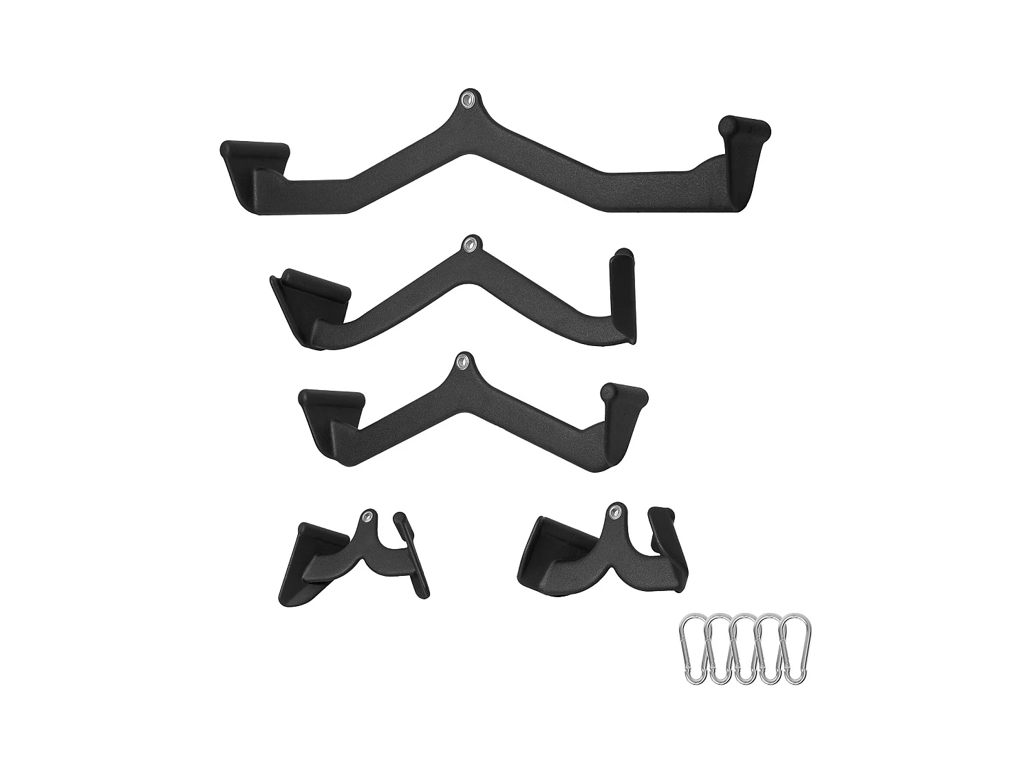 Barre de Tirage en V SucceBuy, Ensemble de 5 Barres en T et en V pour Machine à Câble, Accessoires pour Machine à Poulie Gym Musculation, Acier Massif