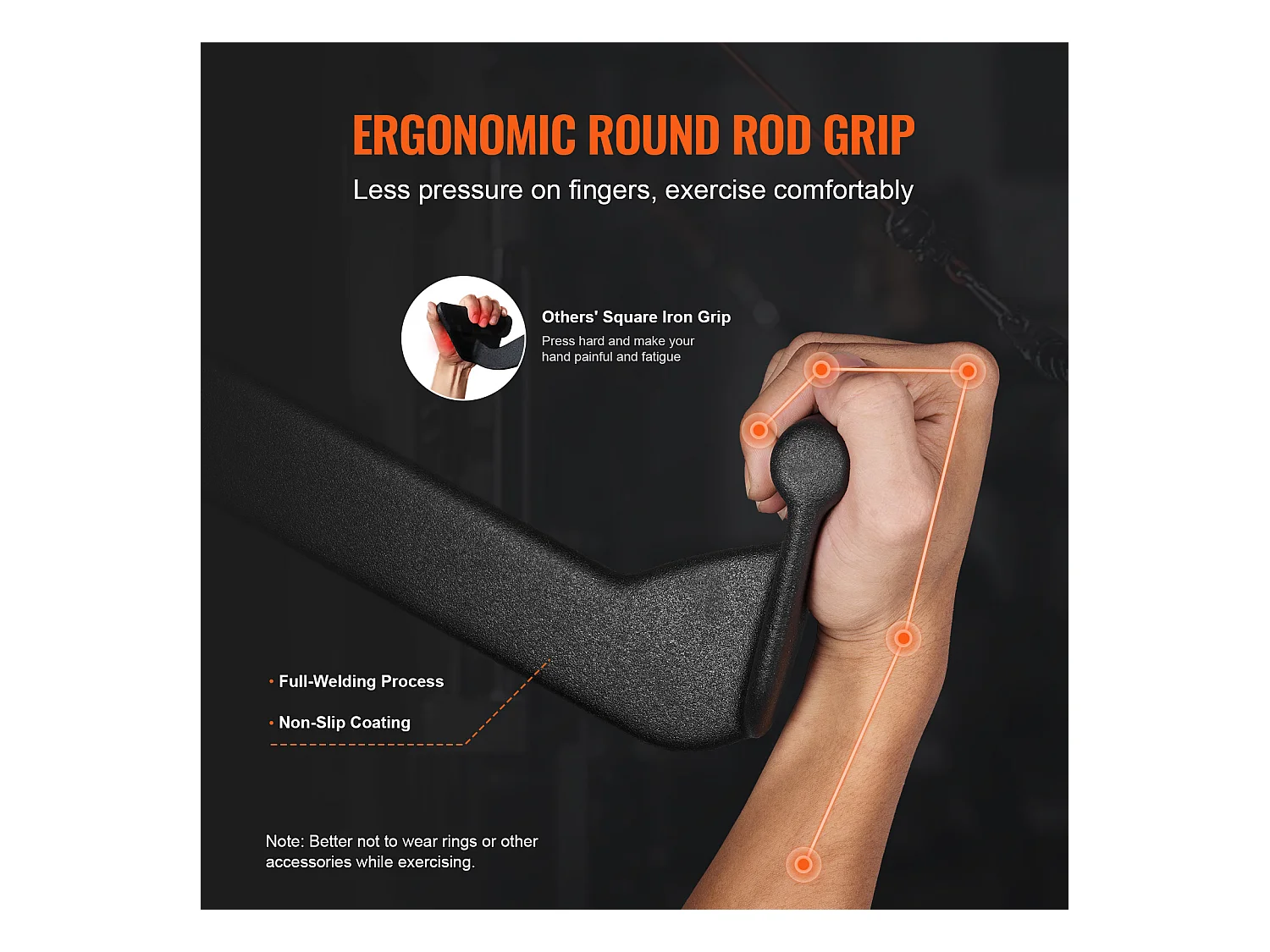 Barre de Tirage en V SucceBuy, Ensemble de 5 Barres en T et en V pour Machine à Câble, Accessoires pour Machine à Poulie Gym Musculation, Acier Massif