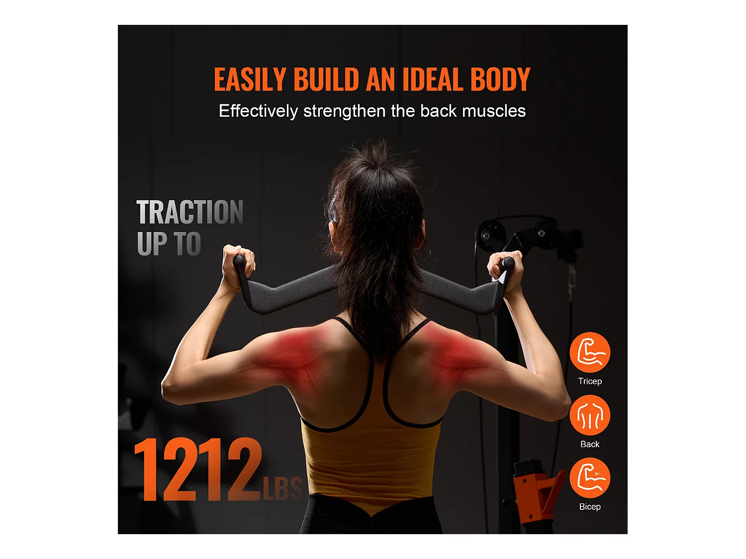 Barre de Tirage en V SucceBuy, Ensemble de 5 Barres en T et en V pour Machine à Câble, Accessoires pour Machine à Poulie Gym Musculation, Acier Massif