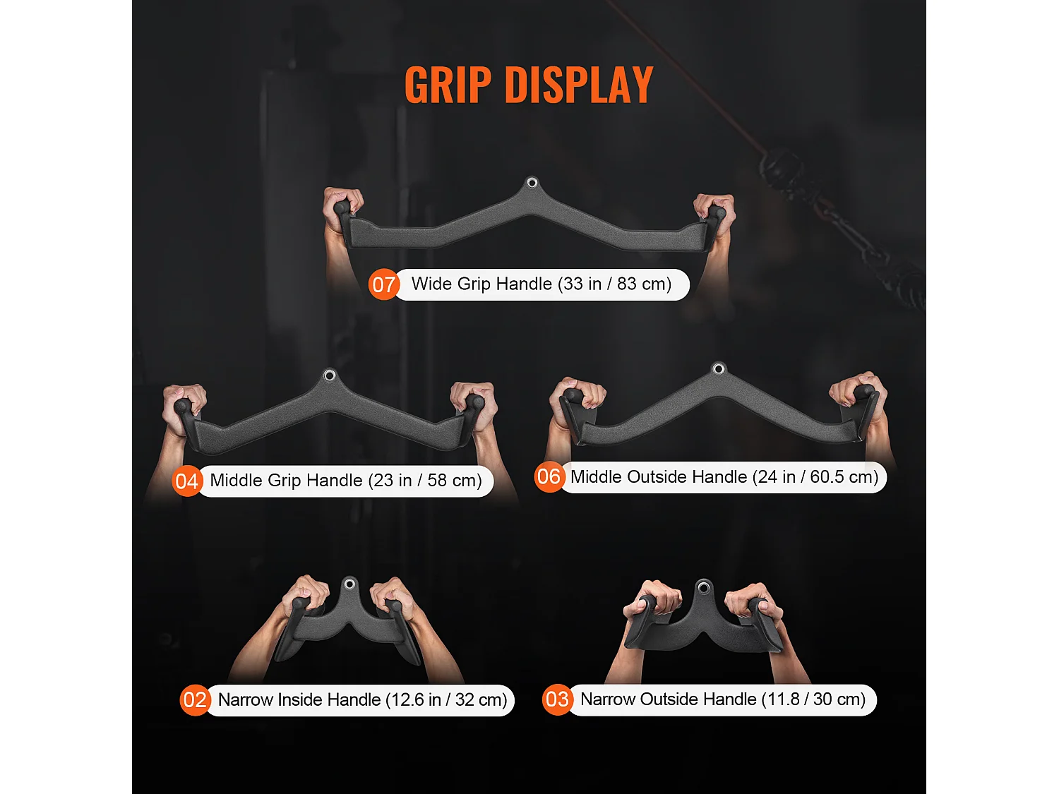 Barra di Trazione a V SucceBuy, Set di 5 Barre in T e a V per Macchina a Cavo, Accessori per Macchina a Pollici Palestra Muscolazione, Acciaio Massivo