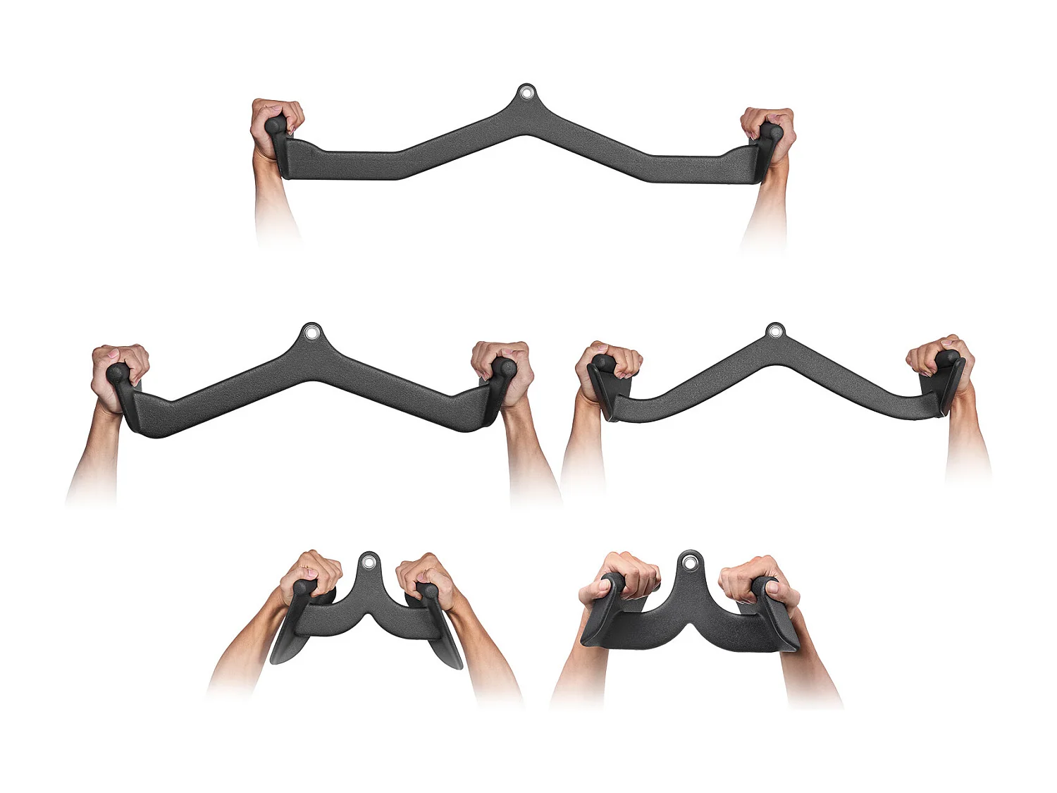 Barra di Trazione a V SucceBuy, Set di 5 Barre in T e a V per Macchina a Cavo, Accessori per Macchina a Pollici Palestra Muscolazione, Acciaio Massivo