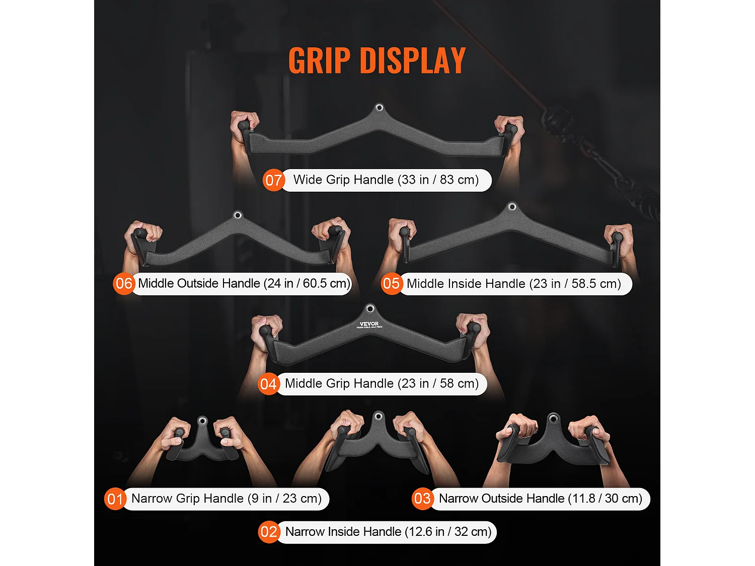Przewód Ciągający w Kształcie V SucceBuy, Zestaw Akcesoriów do Ciągnięć Bocznych, Przewody z Maszyny z Kabelem 7 Sztuk do Siłowni Domowej