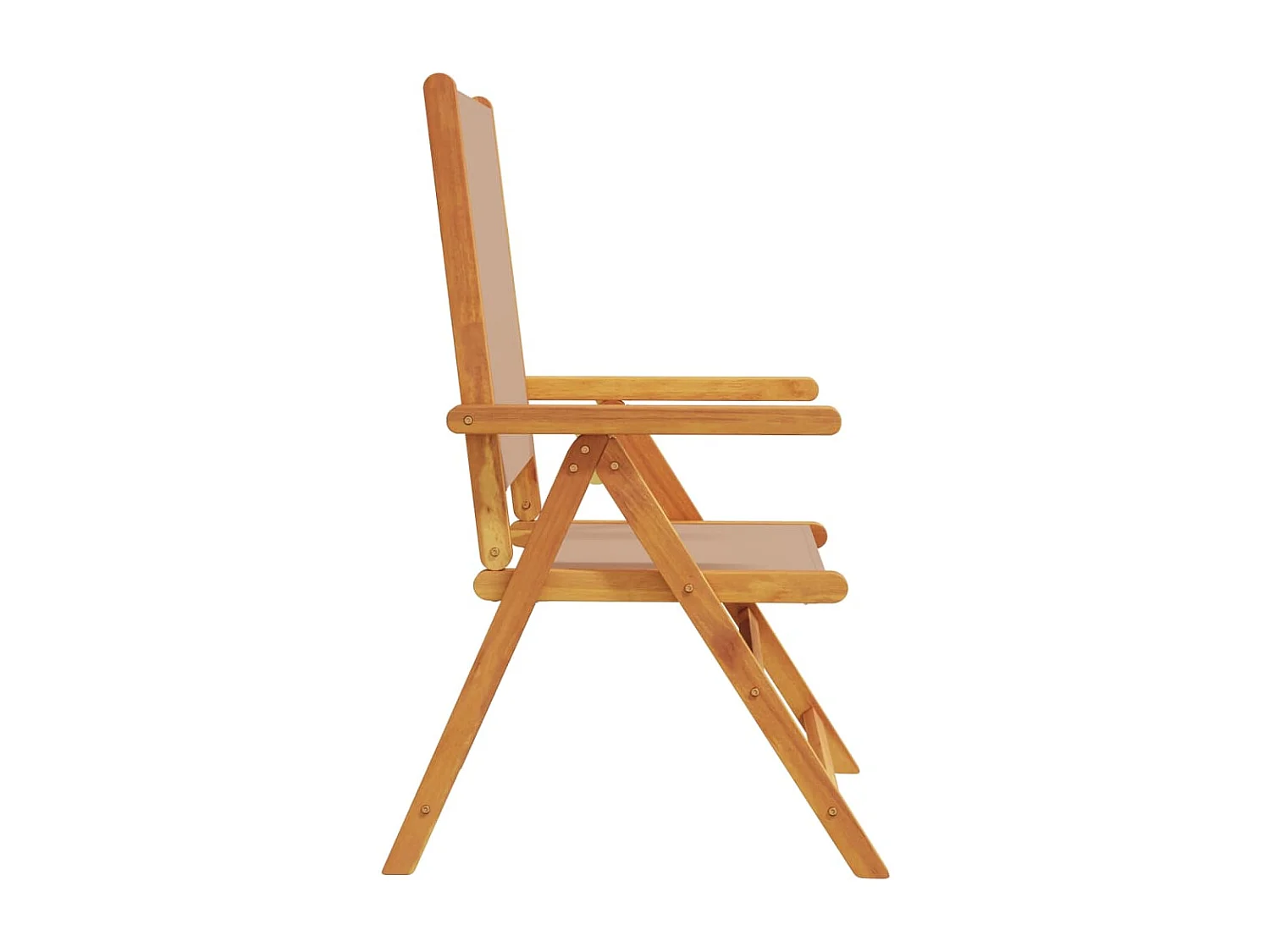 Cadeiras jardim reclin. 6 pcs tecido e madeira maciça