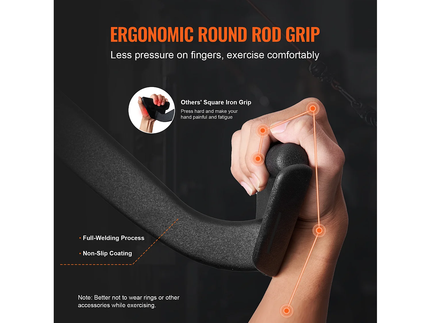 Barre de Tirage en V SucceBuy, Accessoire de Traction Latérale pour Machine à Câble, Barre de Traction pour Triceps, Entraînement de Force du Dos, No.6