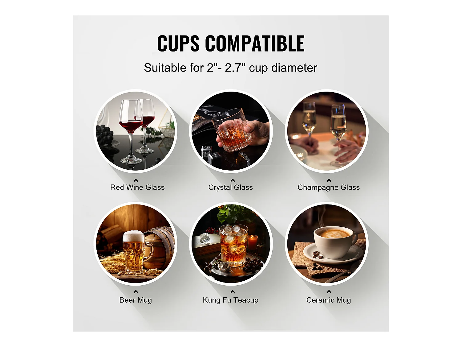 Lave-verres Électrique SucceBuy, 5 Brosses, 1200 Tasses/h, pour Différents Verres