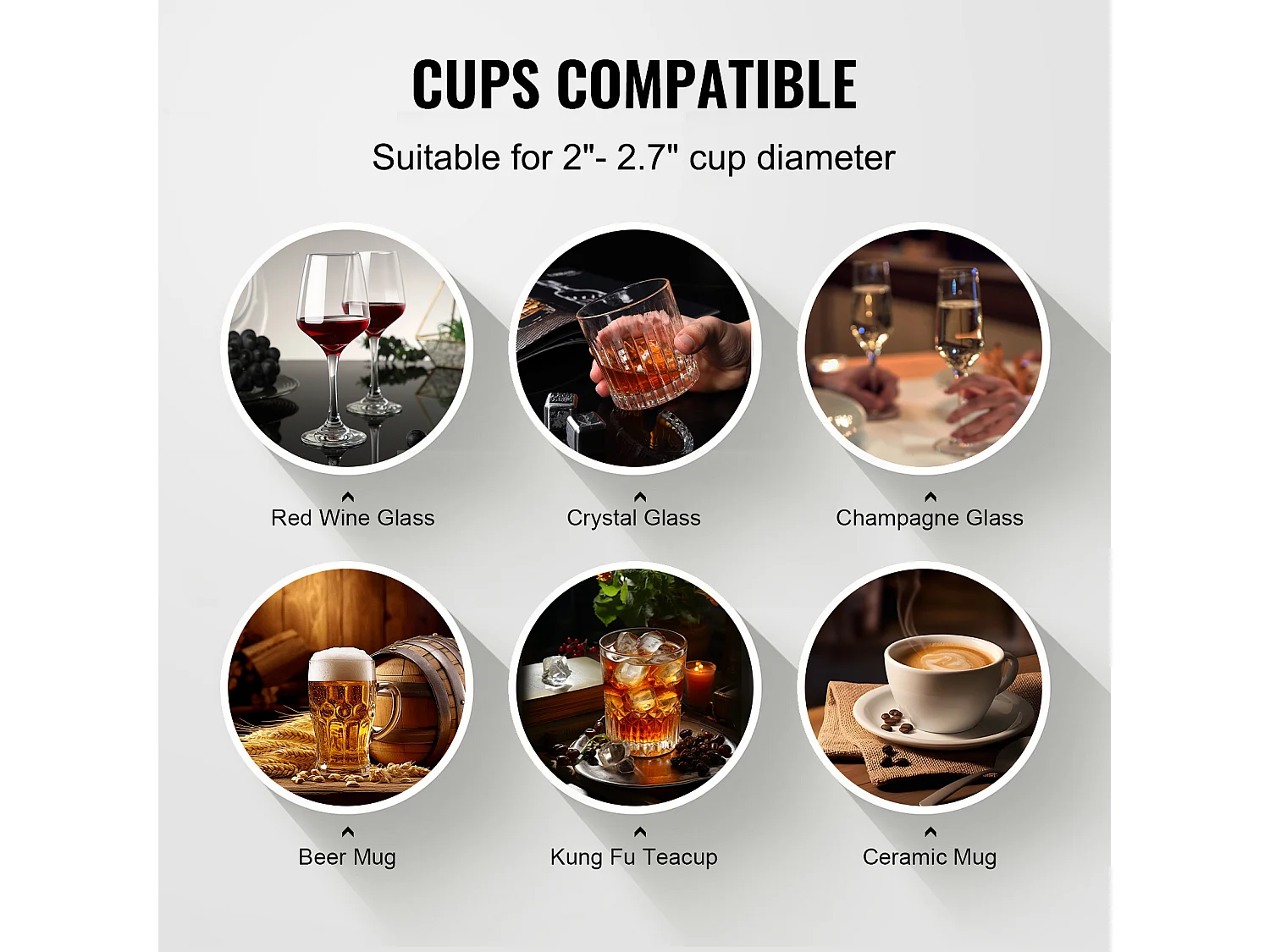 Lave-verres Électrique SucceBuy, 5 Brosses, 1200 Tasses/h, pour Différents Verres