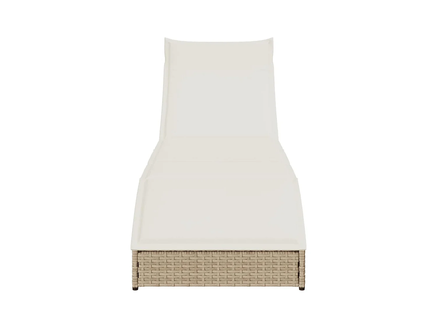 Klappliege mit Auflage und Stauraum Beige Poly-Rattan