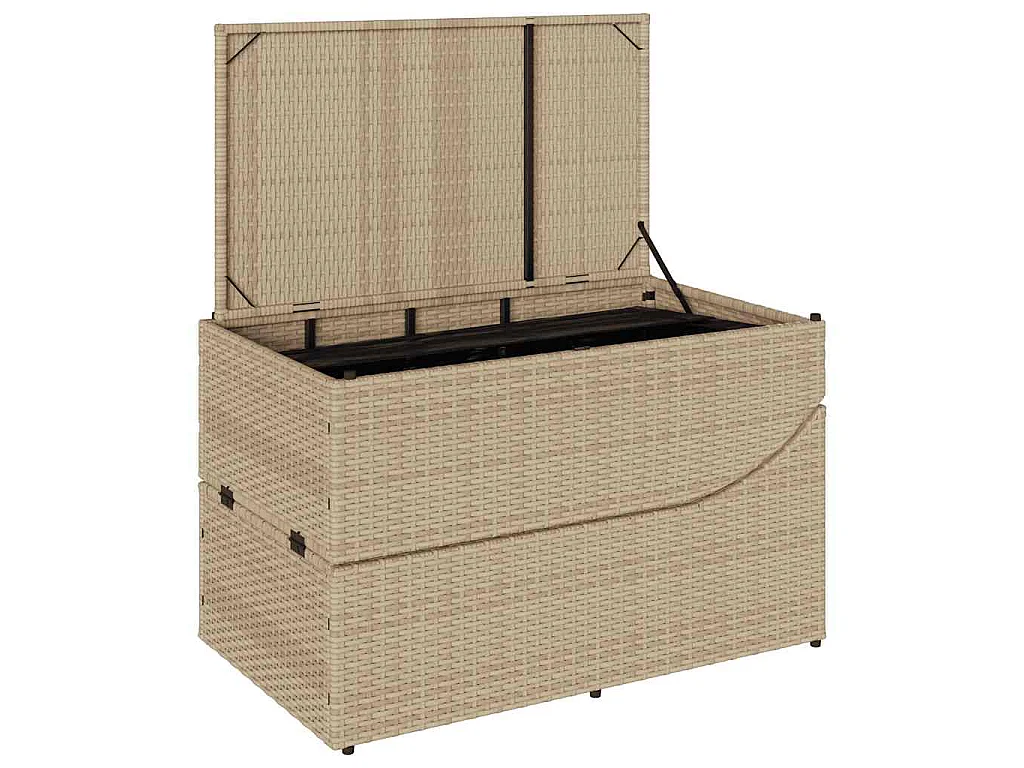 Lettino Prendisole Pieghevole con Cuscino e Portaoggetti Beige