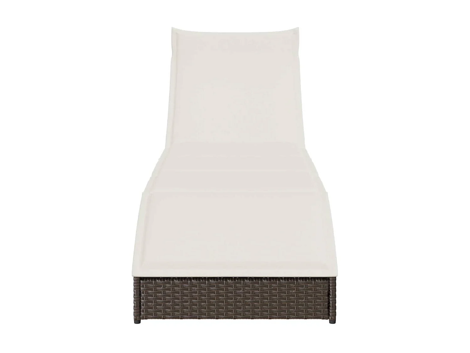 Chaise longue pliante coussin rangement marron résine tressée