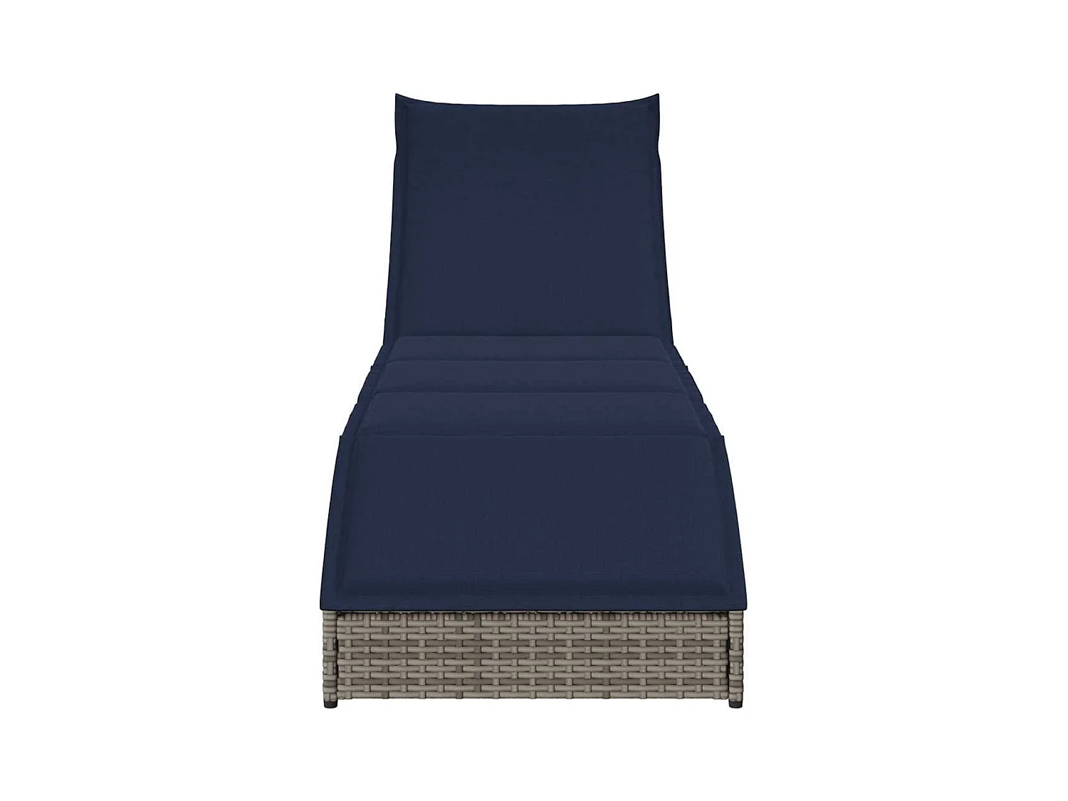 Klappliege mit Auflage und Stauraum Grau Poly-Rattan