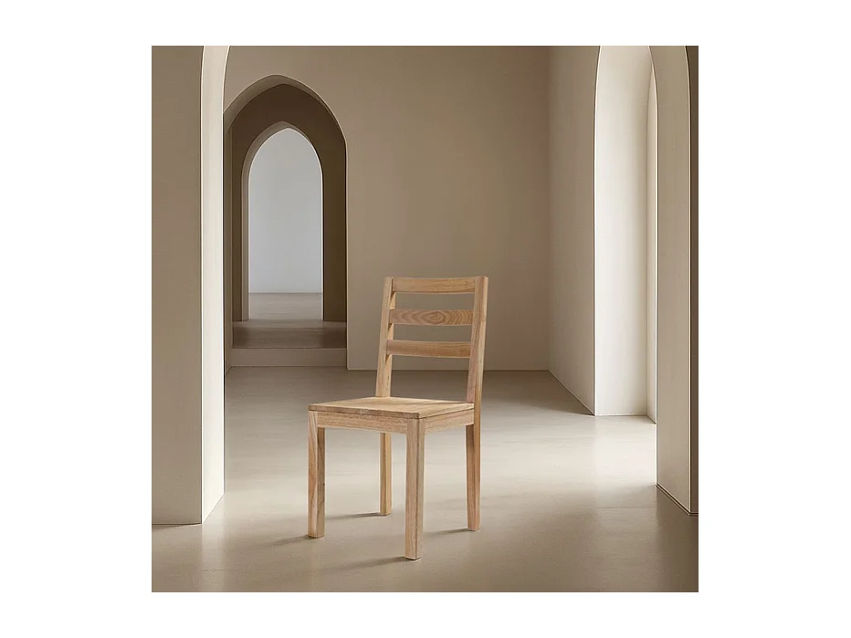 Chaise Liona en bois de Hévéa naturel 45x85