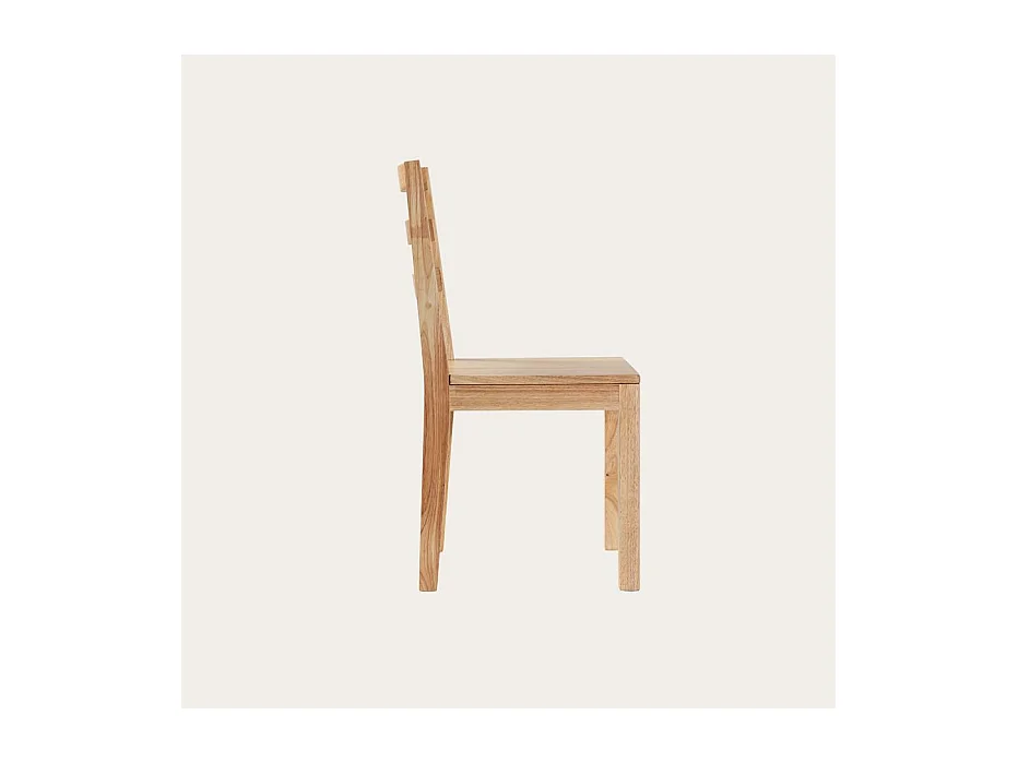 Chaise Liona en bois de Hévéa naturel 45x85