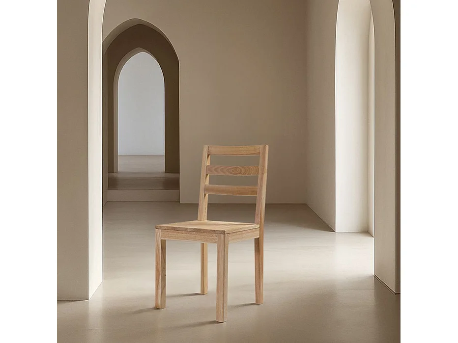 Chaise Liona en bois de Hévéa naturel 45x85