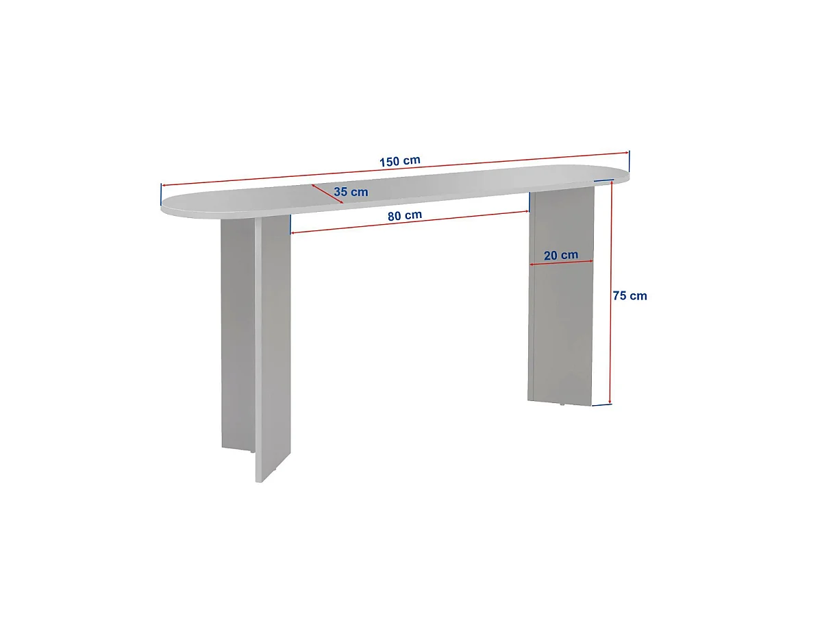 Console avec deux pieds L150 cm - SIRA