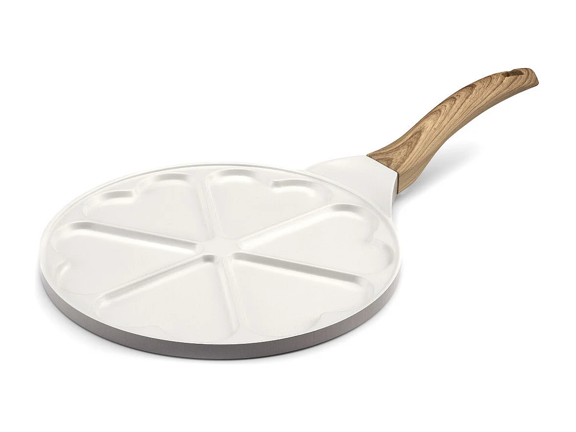 Mythic - Poêle avec 6 cœurs 25.7 cm avec revêtement en céramique blanc