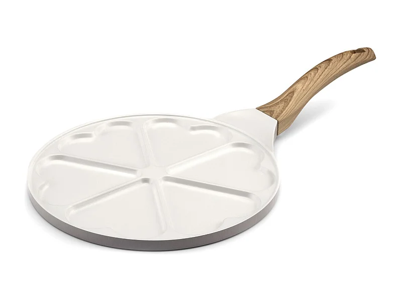 Mythic - Poêle avec 6 cœurs 25.7 cm avec revêtement en céramique blanc