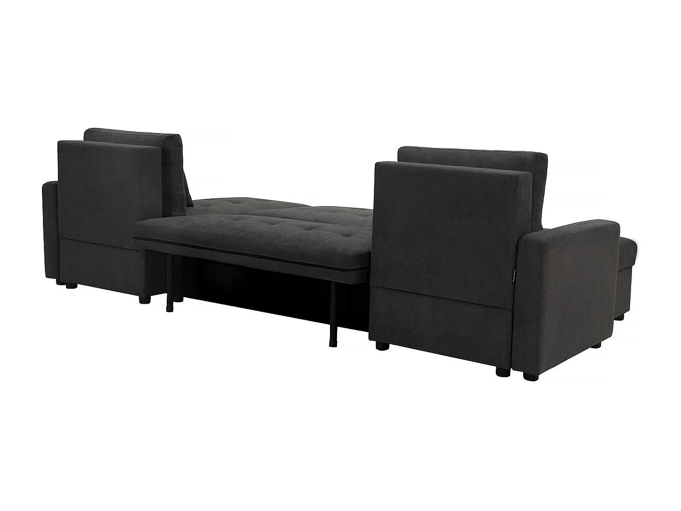 Canapé panoramique convertible avec coffres de rangement "Antoine" - 5 places - Gris foncé