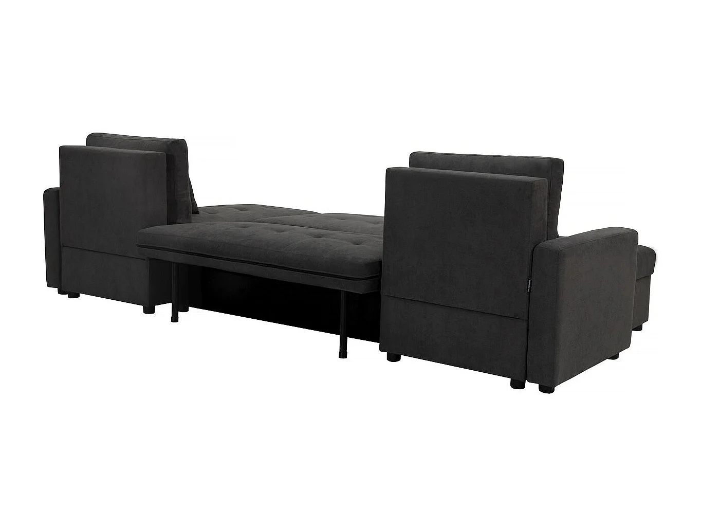 Canapé panoramique convertible avec coffres de rangement "Antoine" - 5 places - Gris foncé