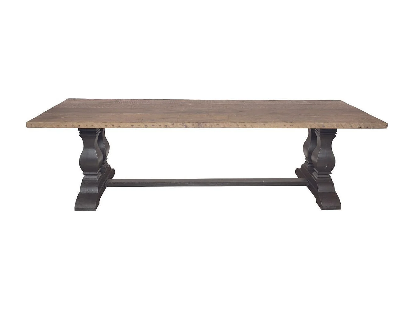 Table à manger en pin massif Pieds Vieux bois L280 cm