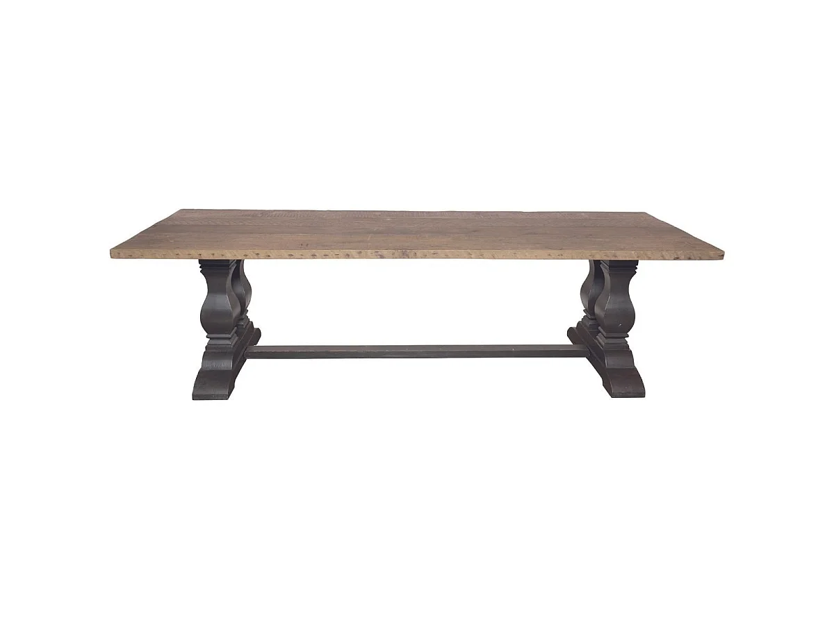 Table à manger en pin massif Pieds Vieux bois L280 cm