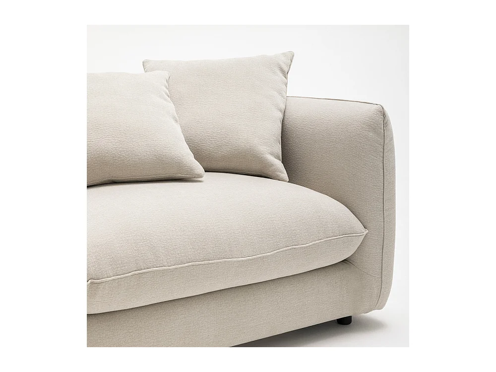 Popi - Canapé 3 places en tissu - Naturel