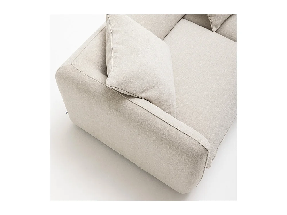 Popi - Canapé 3 places en tissu - Naturel